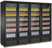 KOELKAST 4 GLASDEUREN ZWART - CombiSteel 7526.0115