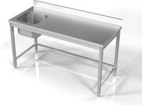 CombiSteel Spoeltafel - 1x Links - 160 cm breed x 70 cm diep - 7812.0620