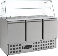 Gekoelde Saladette | Glasopstand | 3 deuren | Compact Line | Combisteel | 7950.0405