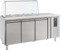 Koelwerkbank, Saladette | Glasopstand | 3 deuren, 1/1GN | Standard Line | Combisteel | 7950.0415
