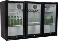 Prokoeling Budget Backbar - Zwart - 3 Glasdeuren - Slot - BB3D