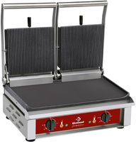 Diamond Contact-grill DUBBEL, geëmailleerde platen | CONTACTDG2/SN