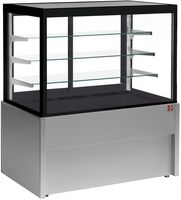 Vitrine toonbank neutraal | B=100cm, 4 niveaus | zonder reserve | Zwart/GRIJS | Diamond Cb10nn-G5-P