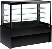 Panoramische Gekoelde Uitstaltoonbank, Geforceerd, 4 Niveaus, Zonder Reserve - Zwart, Diamond Cb12v-B9/p2