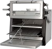 Diamond Houtskooloven-BBQ, GN 1/1 (60 Kg/h)/ - Hefbare deur/Roestvrij staal | CBQ-060/RX