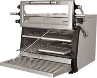 Diamond Houtskooloven-BBQ, GN 1/1 + GN2/4 (75 Kg/h)- Hefbare deur/Roestvrij staal | CBQ-075/RX