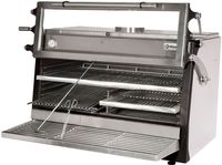 Diamond Houtskooloven-BBQ, GN 2/1 + GN1/1 (150 Kg/h)- Hefbare deur/Roestvrij staal | CBQ-120/RX