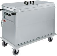 Diamond Bain-marie-wagen 2x GN 1/1, 2 T°c, deksels, kast met draaideur | CTBM/2C-TD