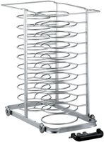 Uittrekbare Lader Met Wielen, Voor 30 Borden (ø 300 Mm) Voor Oven 10x GN1/1 (ruimte 65 Mm) - Diamond AC/A10-2965-X