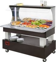 Diamond Buffet - Wandsalad bar, gekoeld, 4x GN 1/1-150 (Wengé hout) | ASB/4N-B1-R2