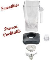 Diamond Vierkante Lexan beker 2 liters met deksel en mes (2 bladen) | BAB-LXQ