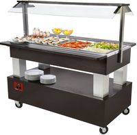 Diamond Buffet - Salad bar, gekoeld, 4x GN 1/1-150 (Wengé hout) | BSB/4N-B1-R2