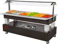 Diamond Buffet - Salad bar, gekoeld, 6x GN 1/1-150 (Wengé hout) | BSB/6N-B1-R2