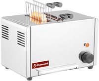 Sleuftoaster, 2 Sleuven, Met 2 Tangen, RVS, Elektrisch, Diamond D2CM-XP