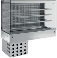 Muurmodel met Topelement En "vierkante" Open Uitstalvitrine 3 Niveau's (met Gordijn), Gekoeld, Geforceerd, 3x GN1/1 - Diamond DPA/CTVA312-R2