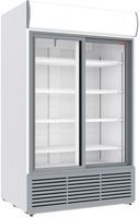 Diamond Positieve Gekoelde Vitrine 1230 Liter, Lichtbak, 2 Schuifdeuren - WIT - DRK12-CW