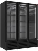 Diamond Positieve Gekoelde Vitrine 1455 Liter, 3 Schuifdeuren - ZWART - DRP16-3B