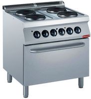 Elektrisch fornuis 4 platen, elektrische oven GN 2/1 | Diamond | E17/4PF8-N