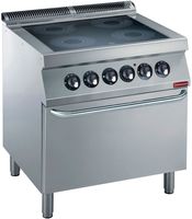 Diamond Elektrisch fornuis 4 vitrokeramische platen, elektrische oven GN 2/1 | E17/4VCF8-N