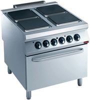 Diamond Elektrisch Fornuis met 4 Kookplaten Vierkant | 4x 4 kW | 2/1 GN Oven