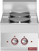 Elektrisch Fornuis 2 Ronde Kookplaten -Top- "Alpha 650" - Diamond E65/2P4T-230V/3-N