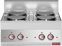 Elektrisch Fornuis 4 Ronde Kookplaten -Top- "Alpha 650" - Diamond E65/4P7T-230V/3-N