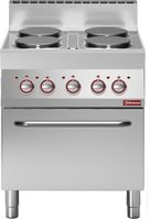 Elektrisch Fornuis Met 4 Ronde Kookplaten Met Convectie-Oven GN 1/1 - Diamond E65/4PFV7-230V/3-N