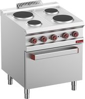 Elektrisch Fornuis 4 Platen Op Elektrische Oven GN 2/1 En Gril - Diamond E7/4PF7-N