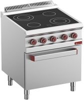 Vitrokeramisch Fornuis Met 4 Zones - Oven GN 2/1 Met Elektrische Grill - Diamond E7/4VCF7-N