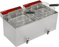 Diamond Elektrische Friteuse Tafelmodel 2x 12 Liter + Aftapkraan - F12E/D2