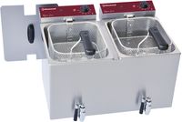 Diamond Elektrische Friteuse Tafelmodel 2x 8 Liter + Aftapkraan - F8E/D2