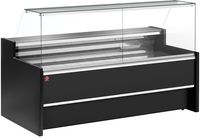 Diamond Geforceerde gekoelde vitrinetoonbank- met recht frontglas 90° met reserve - ZWART | FC20/B5-VR2