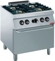 Fornuis met oven | 4 Branders | GN 2/1 | 1700 Line | G17/4BF8-N | Diamond