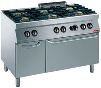 Gasfornuis met oven | GN 2/1 | Neutrale kast | 1700 Line | G17/6BFA12-N | Diamond