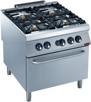 Gasfornuis 4 branders, gasoven GN 2/1 | 2200 line | Diamond | G22/4BF8-N