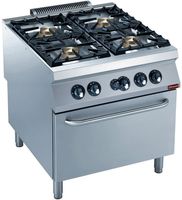 Gasfornuis 4 branders, gasoven GN 2/1 | Diamond | G22/4BF8PW-N