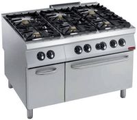 Gasformuis 6 branders, gasoven GN 2/1, armoire neutre | 2200 line | Diamond | G22/6BFA12-N