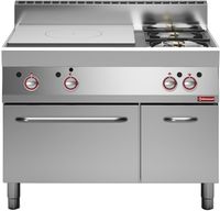 Fornuis - Doorkookplaat - 2 Gasbranders - Gasoven - Neutrale Kast - Diamond G65/T2BFA11-N