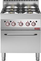 Gasfornuis 4 Branders Met Elektrische Convectie-Oven GN 1/1 - Diamond G65/4BFEV7-N