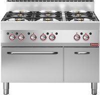 Fornuis Met 6 Gasbranders Op Gasoven En Neutrale Kast - Diamond G65/6BFA11-N
