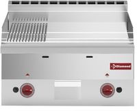 Bakplaat Gas - 2/3 Glad En 1/3 Gegroefd "chroom" -Top- - Diamond G60/PMCD6T-N