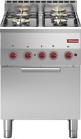 Gasfornuis 4 Branders En Elektrische Convectie-Oven GN 2/3 - Diamond G60/4BFEV6-N