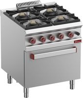 Gasfornuis 4 Branders Met Gasoven GN 2/1 - Diamond G7/4BF7-N