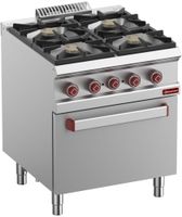 Gasfornuis 4 Branders - Elektrische Convectie-Oven GN 1/1 - Diamond G7/4BFEV7-N