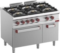 Gasfornuis 6 Branders - Elektrische Convectie-Oven GN 1/1 - Neutrale Kast - Diamond G7/6BFEVA11-N