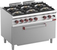 Fornuis 6 Branders - Maxi Gasoven 1 Groote Deur - Diamond G7/6BFM11-N