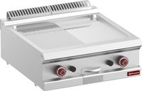 Braadplaat Op Gas - 1/2 Ger. 1/2 Vlak - Hard Verchroomde - Mod. 1/1 -TOP- - Diamond G7/PMCD7T-N