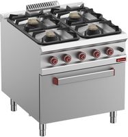 Fornuis 4 Branders Op Gasoven GN 2/1 - Diamond G9/4BF8-N