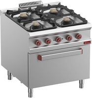Gasfornuis Met 4 Branders Op Elektrische Oven GN 2/1 - Diamond G9/4BFE8-N