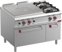 Gasfornuis Doorkookplaat - 2 Branders - Oven GN 2/1 - Neutrale Gesloten Kast - Diamond G9/T2BFA12-N